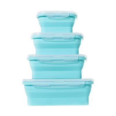 China Collapsible Freshness Preservation Silicone Container Microwave Silicone Food Bowl Set of 4 for sale