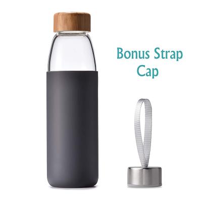 China Borosilicate Food Grade Water Ironing Cups Lid Sustainable Silicone Bamboo Glass Cover Tall Bamboo Border Rope for sale