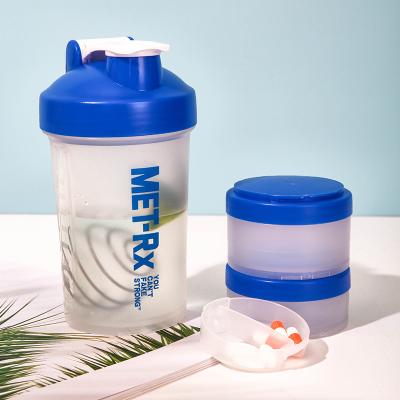 China New Viable Shake Bottle Gym With Stainless Steel Ball Protein Drink Mix Bottle for sale