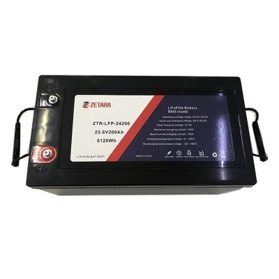 China Li Ion Deep Cycle 24V 200ah Lithium Battery 25.6V 200AH for sale