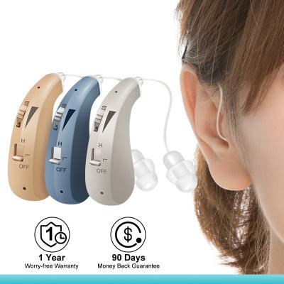 China Rechargeable Hearing Aid BTE Adjustable Hearing Aids Tone Sound Amplifier Portable Deaf Elder Audifonos Help Hearing Loss AIDS 203S for sale