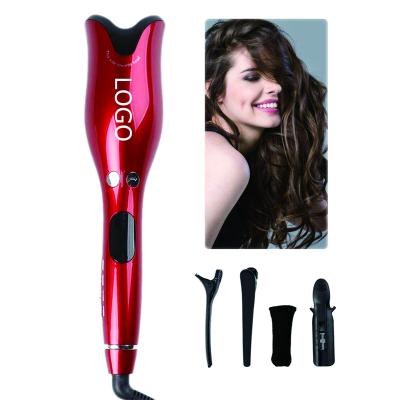 China Ceramic LCD Show Portable Ceramic Hair Hesitate Electric Iron Deeply Hesitate Curling Iron Spiral Rotating Magic Automatic Hair Curler for sale