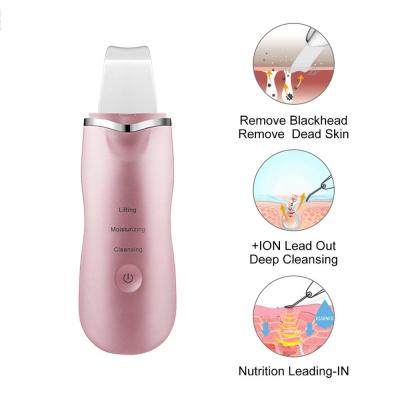 China Ultrasonic Ion Facial Cleansing Skin Scrubber DEEP CLEANSING Ultrasonic Scrubber Sonic Waterproof Portable Sonic Facial Skin for sale