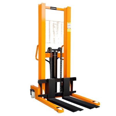 China Hotels Hydraulic Manual Stacker Forklift 2 Ton 1.6m Hand Pallet Truck Stacker for sale