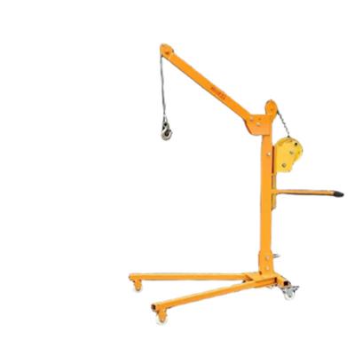 China Hotels 360 Degree Small Mobile Crane 200kg 300kg Hand Operation Mobile Mini Crane for sale