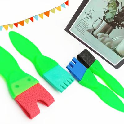 China Baby 4 Pcs Set Tools Baby 4 Pcs Set Plastic Graffiti Paint Roller EVA DIY Paint Roller Toy Joint Drawing Tool School Stationery Handle for sale