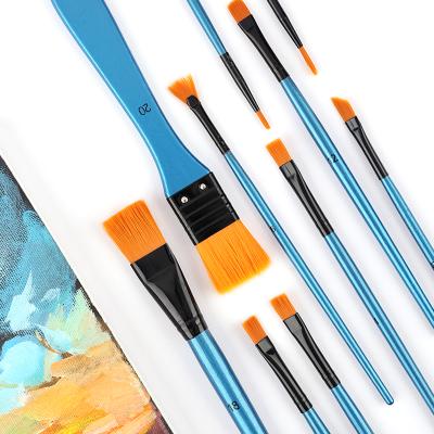 China 10pcs Oil Painting Pen School Drawing Tools Craft Supplies Paint Brush Set for sale