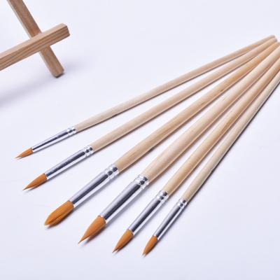 China Paint Brush Set Artist Paint Brushes Set with Wooden Handle Acrylic Set Brush with Nylon Hair for sale