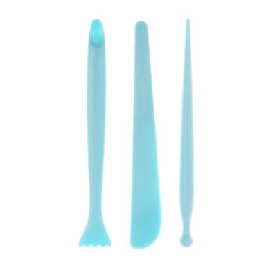 China Clay Tools 3pcs Blue ABS Plastic DIY Clay Tools For Kids Clay Sculpture Light Clay Tools for sale