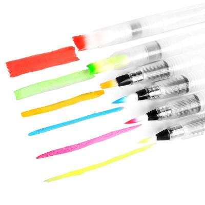 China 6pcs Aritist Watercolor Paint Water Brush Paint Pen Set Flat Art Paint Brushes Set for sale