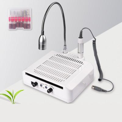 China Beauty Nail Professional 3 in 1 Combine Function Vacuum Nail Drill Dust Collector with LED Table Nail Lamp 80W for sale