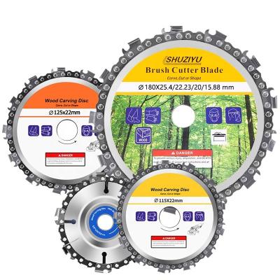 China Cutting 4/4.5 Inch Wood Cutting Disc Grinder Angle Chain Saw Disc Blade 7/13/22 Teeth Fine Abrasive Cut Chain For Angle Grinder for sale