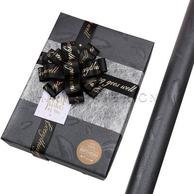 China Newcomer anticurvature 120? GSM Feather Flower Pattern Christmas Gift Wrapping Wrapping Paper for sale