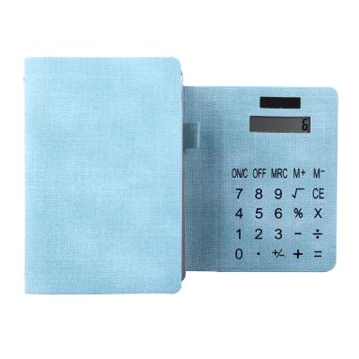 China High End Hardcover Office Stationery Leather Notebook with Calculator / Solar Calculator for sale