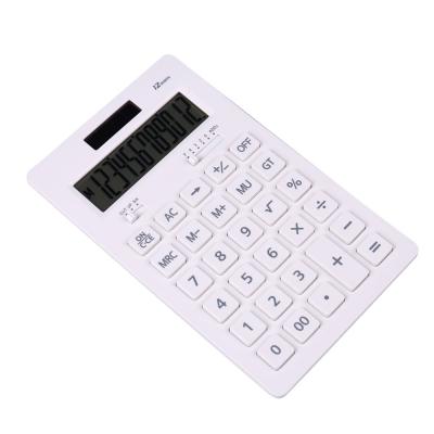 China Percent Calculator Standard Function Desktop Desktop Calculator White Base Dual Powered Calculator for sale