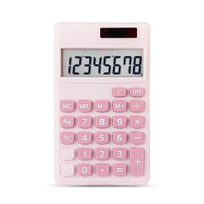 China General Purpose Small Calculator Basic Children Like Mini Electronic Calculator 8 Digits Dual Power Handheld Calculator for sale