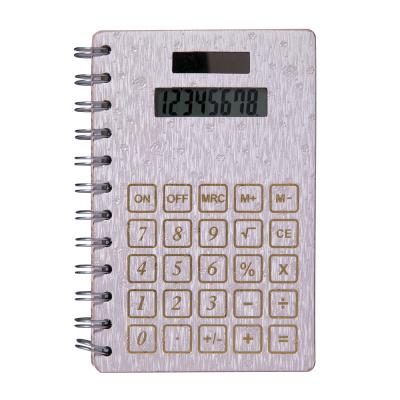 China Student Memo Pad A6 Size Blank Notebook Spiral Cheap Notebook With 8 Digits Show Solar Calculator Student for sale