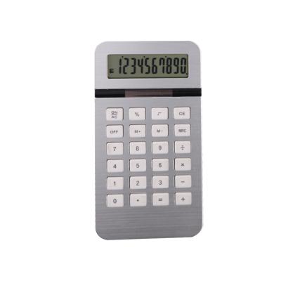 China 10 Digit Double Power Aluminum Calculator Rubber Main Desktop Calculator Cheap Ultra Thin Surface General Purpose Pocket With Big Button for sale