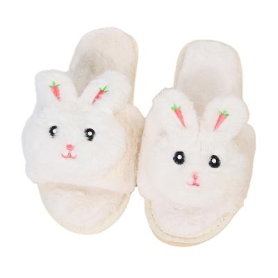 China Cute Rabbit House Slippers Comfortable Warm Women's Fluffy Home Slippers Winter Home Slippers for sale