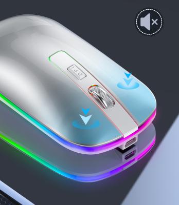 China 3D 2.4G+BT Built In Battery Rechargeable Wireless Mouse For Laptop Computer for sale