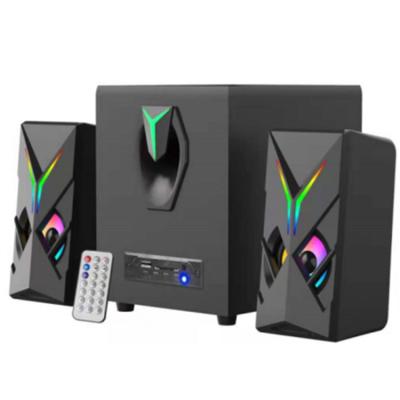 China None Colorful LED Light RGB Wired USB Power Play Speakers 2.0 PC Remote Control Speaker for sale