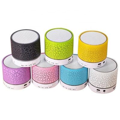 China New Arrival Custom Logo Mini Hands Free BT Wireless Speaker With Led Light /SD /USB FM Radio Outdoor Speaker for sale