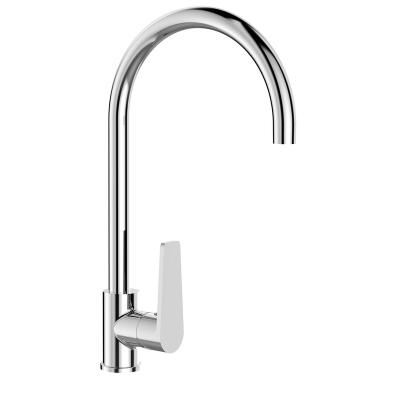 China (OB8095-20J)BOOU Modern High Quality Single Handle Deck Mounted Kitchen Sink Faucet Cheap Chromed Solid Brass Mixer Tap for sale