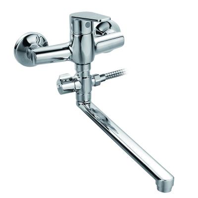 China Good Sale Traditional Wall Mounted Single Handle Boou (OB8256-5F) Bathroom Tub Mixer Tap Brass Bath With Long Spout for sale