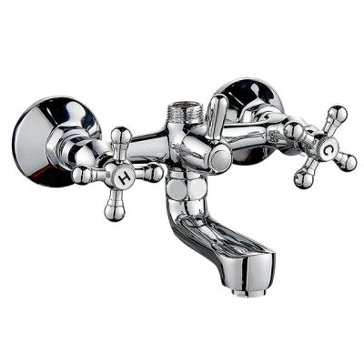 China Without Sliding Bar (OZ5309-2) Boou Zinc Shower Faucet Cheap Wall Mounted Double Handle Mixer Tap Cold Hot For Bathroom for sale