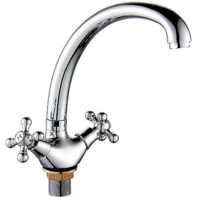 China Sense Faucets (OZ5309-20F) Double Handle Deck Mounted Kitchen Mixer Cold Hot Water Mixer Tap Zinc Faucet for sale