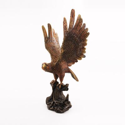 China China Craft Eagle Bronze Brass Statue Art Metal Animals Ornaments Craft Eagle Statue Home Decor Sculptures for sale