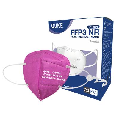 China Non-woven fabric& Melt-blown Cloth Filtering Half Face Mask CE Disposable Folding Disposable Earloop Respirator FFP3 Mask for sale