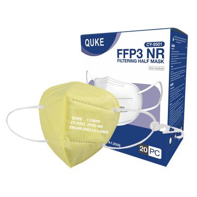 China Non-woven fabric& Disposable Ffp3 Cloth Facemask CE Face Mask Earloops Disposable Respirator Filtering Half Mask for sale