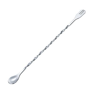 China Tea Viable Milk Stick Longer Handle Swizzle Bartender Stainless Steel Bar Spoons for sale