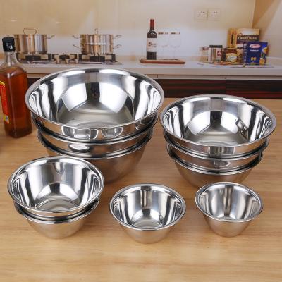 China Large Capacity Stainless Steel Mixing Bowl Sustainable Stainless Steel Mixing Basin And Salad Basin for sale