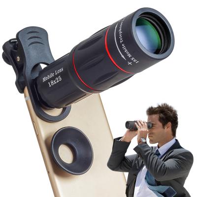 China Optical glass+Aluminum Alloy+ABS universal clip on mobile phone camera lens 18X zoom telephoto outer telescope lens for sale