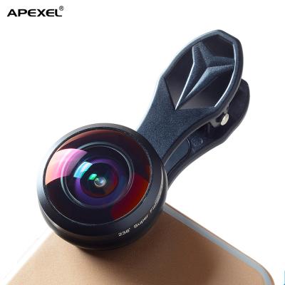 China Super fisheye lens APEXEL HD 238 fish lens and camera spare parts cell phone mobile accessories phone lens for iphone Samsung Android phone for sale