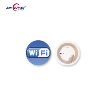 China Free Sample Round NFC Sticker 13.56mhz ISO 14443a Self Adhesive NFC Label Tag for sale