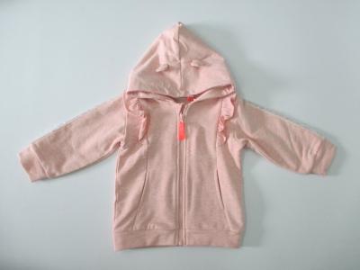 China Manga larga de Terry Hooded Autumn Melange Pink de la chaqueta francesa del bebé en venta