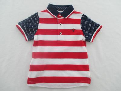 China Yarn Dyed Big Rapport Baby Printed T Shirts Side Slit Pique Polo Shirt for sale