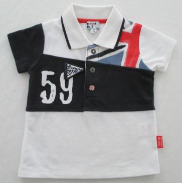 China Baby Boy Cotton Pique Polo Shirt Contrast Color Cut Sew for sale