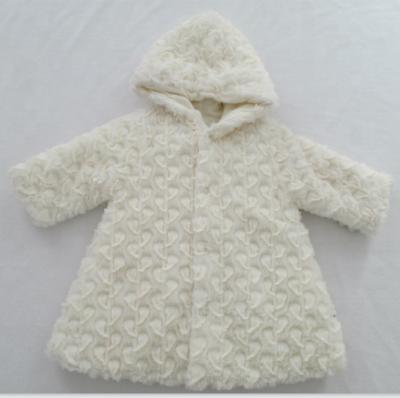 China Weißer gebürstetes Muster Baby-Coral Fleece Jacket With Linings Plüsch zu verkaufen