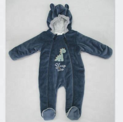 Chine Bébé garçon à capuchon chaud Footies d'hiver de pyjama capitonné par velours à vendre