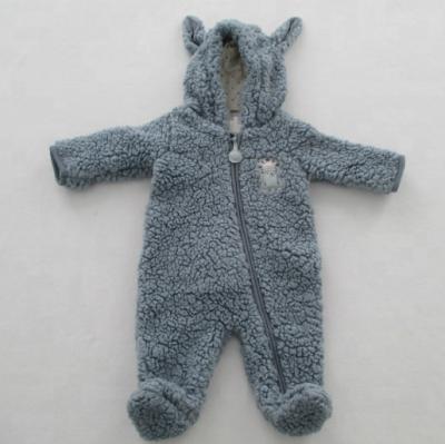 Chine Hiver à capuchon de Footies Footie de fille nouveau-née aux pieds de barboteuses de bébé tricoté par polyester chaud à vendre