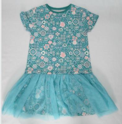 China Vestidos de niña pequeña bonitos Mesh Layered Girl Cotton Dress del spandex de algodón en venta