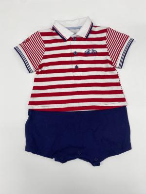 China De zomerstroken de Babyjongen Collared Polo van 2 stukuitrustingen Te koop