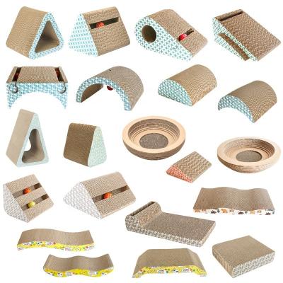 China Viable Products Pet Cat Scratcher Scratching Pads With Catnip, Cat Scratch Board With Ball Toy for sale