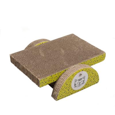 China Wholesale Cat Furniture Pet Kitty Bed Cardboard Sustainable Cat Toys Seesaw Cat Scratcher Cardboard for sale