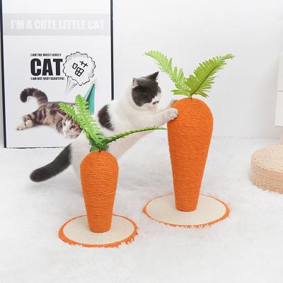 China Eco - Friendly Interactive Toys Orange Sisal Cat Scratcher Carrot Post Sustainable for sale