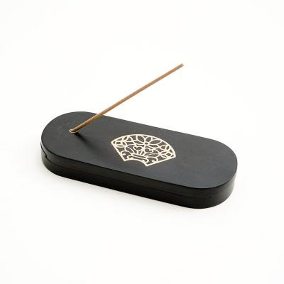 China Hot Selling Chinese Incense Custom Design Wooden Ellipse Incense Holder Censer for sale